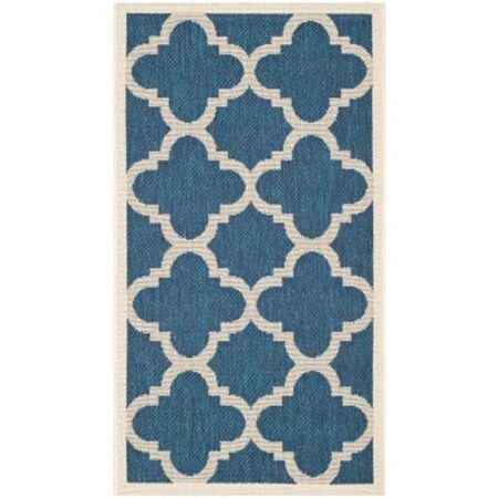 Safavieh 2 Ft. X 3 Ft. -7 In. Accent Indoor-Outdoor Courtyard- Navy And Beige- Machine Made Rug CY6243-268-2